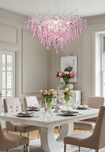 Carregar imagem no visualizador da galeria, Imbersago | Modern Pink Crystal Chandelier for Living Room, Dining Room, Bedroom
