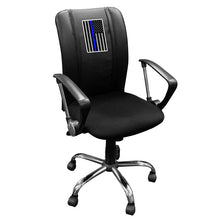Load image into Gallery viewer, Curve Task Chair with Blue Line Flag Vertical Logo