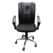 Load image into Gallery viewer, Curve Task Chair with Blue Line Flag Vertical Logo