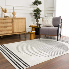 Load image into Gallery viewer, Angus Black&White Geometric Area Rug