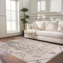 Carregar imagem no visualizador da galeria, Azzan Cream & Charcoal Area Rug - Clearance