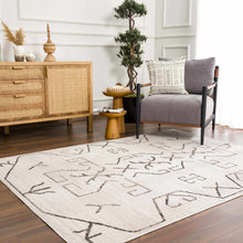 Carregar imagem no visualizador da galeria, Azzan Cream & Charcoal Area Rug - Clearance