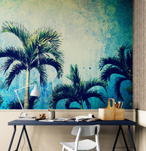 Carregar imagem no visualizador da galeria, Urban Jungle Tropical Tree Wallpaper Mural. Grunge Decor. #FT-3590