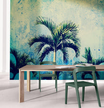 Carregar imagem no visualizador da galeria, Urban Jungle Tropical Tree Wallpaper Mural. Grunge Decor. #FT-3590