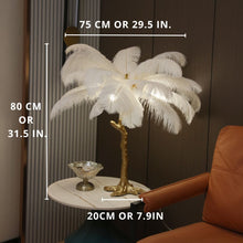 Load image into Gallery viewer, Ostrich Feather Table Lamp