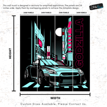 Carregar imagem no visualizador da galeria, Nissan GTR Sports Car Wallpaper. Illustration of the iconic GTR. #6778