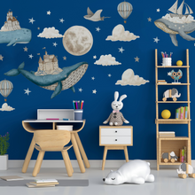 Carregar imagem no visualizador da galeria, Flying Whale Wall Decal