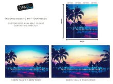 Carregar imagem no visualizador da galeria, Tropical Night Wallpaper Mural – Miami Sunset Over Resort Pool & Beach. #6915