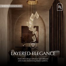 Carregar imagem no visualizador da galeria, Sheets Chandelier (Round Ceiling Mount)