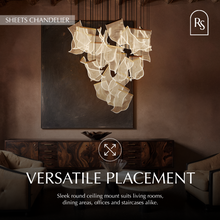 Carregar imagem no visualizador da galeria, Sheets Chandelier (Round Ceiling Mount)