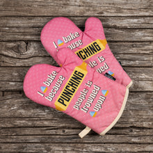Load image into Gallery viewer, I Bake Because Oven Mitts And Potholder Set
