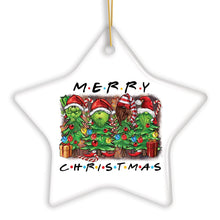 Carregar imagem no visualizador da galeria, Quirky and Cute Festive Holiday Merry Christmas Ornament, Ceramic Tree Decoration
