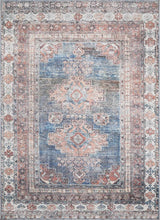 Carregar imagem no visualizador da galeria, Baltinglass Rust & Blue Washable Area Rug - Clearance