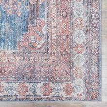 Carregar imagem no visualizador da galeria, Baltinglass Rust & Blue Washable Area Rug - Clearance