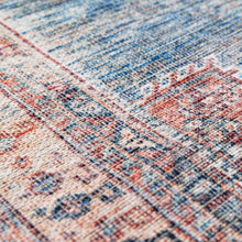 Carregar imagem no visualizador da galeria, Baltinglass Rust & Blue Washable Area Rug - Clearance