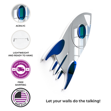 Carregar imagem no visualizador da galeria, 2-Piece Set | Planet Saturn & Space Rocket Decor