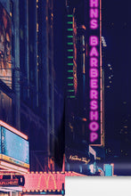 Carregar imagem no visualizador da galeria, Personalized Neon Name on City Billboard Wall Mural. #6595