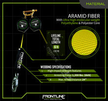 Carregar imagem no visualizador da galeria, Frontline RPA062S Aramid Twin Fiber Web Single Leg 6' SRL with Steel Snap Hook Ends