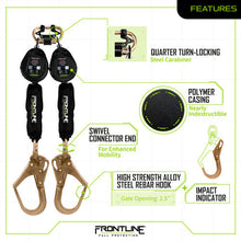 Cargar imagen en el visor de la galería, Frontline RPW062R Web Twin Leg 6' SRL with Steel Rebar Hook Ends