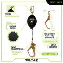 Carregar imagem no visualizador da galeria, Frontline RPW20R Web Single Leg 20' SRL with Steel Rebar Hook End