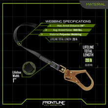 Carregar imagem no visualizador da galeria, Frontline RPW20R Web Single Leg 20' SRL with Steel Rebar Hook End