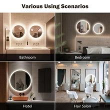 Load image into Gallery viewer, Round LED Bathroom Vanity Mirror With Dimmable Lights