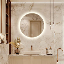 Load image into Gallery viewer, Round LED Bathroom Vanity Mirror With Dimmable Lights