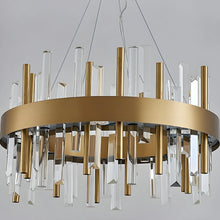Load image into Gallery viewer, Royal Hanging Gold/Titanium/Copper Round Crystal Chandelier for Dining Room