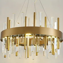 Load image into Gallery viewer, Royal Hanging Gold/Titanium/Copper Round Crystal Chandelier for Dining Room
