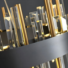 Load image into Gallery viewer, Royal Hanging Gold/Titanium/Copper Round Crystal Chandelier for Dining Room