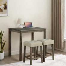 Carregar imagem no visualizador da galeria, 1 Traditional Breakfast Dining Table Set with 2 Stools for Apartment