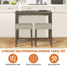 Carregar imagem no visualizador da galeria, 1 Traditional Breakfast Dining Table Set with 2 Stools for Apartment