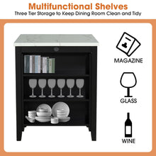 Carregar imagem no visualizador da galeria, 36" Modern Dining Table Set with 2 Stool, High Gloss Table Top, USB-A & USB-C Charging Ports