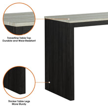 Carregar imagem no visualizador da galeria, 48" Modern Breakfast 1 Dining Table Set with 2 Stools for Apartment, Travertine Table Top