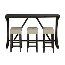 Carregar imagem no visualizador da galeria, 59" Rustic Dining&Bar Table Set with 3 Stools for Apartment, USB-A & USB-C Charging Ports