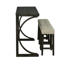 Carregar imagem no visualizador da galeria, 59" Rustic Dining&Bar Table Set with 3 Stools for Apartment, USB-A & USB-C Charging Ports