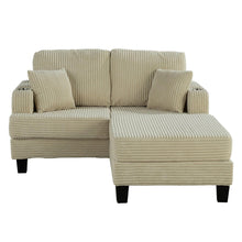 Load image into Gallery viewer, Beige 3 Piece Set Comfy Sofa Couch 3-Seater & Loveseat Sofa with Storage Ottoman with USB