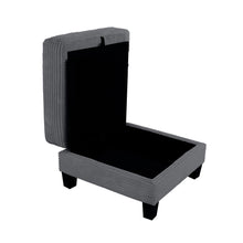 Load image into Gallery viewer, Dark Gray 3 Piece Set Comfy Sofa Couch 3-Seater & Loveseat Sofa with Storage Ottoman for Living Room with USB, Side Pockets, Pillows included