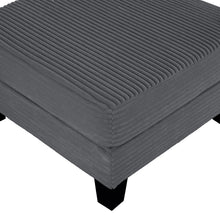 Load image into Gallery viewer, Dark Gray 3 Piece Set Comfy Sofa Couch 3-Seater & Loveseat Sofa with Storage Ottoman for Living Room with USB, Side Pockets, Pillows included