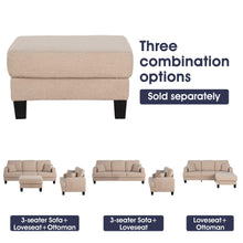 Load image into Gallery viewer, Beige 3-Piece Sofa Set with Storage Ottoman & USB Charging