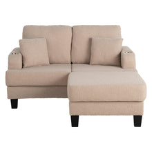 Load image into Gallery viewer, Beige 3-Piece Sofa Set with Storage Ottoman & USB Charging