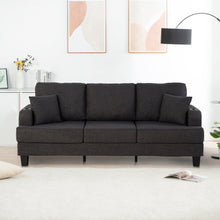 Load image into Gallery viewer, Dark Gray 3-Piece Sofa Set with Storage Ottoman & USB Charging