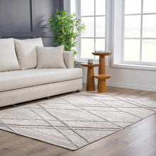Load image into Gallery viewer, Baqer Bone & Tan Textured Performance Rug - Clearance