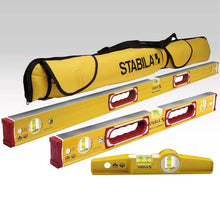 Carregar imagem no visualizador da galeria, Stabila 48380 Magnetic 3 Spirit Level Set - 24 inch 48 inch 10 inch Torpedo and Case
