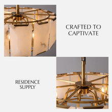 Carregar imagem no visualizador da galeria, Sakhra Round Alabaster Chandelier