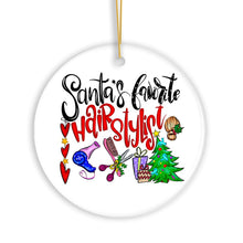 Load image into Gallery viewer, Santa’s Favorite Hairstylist Christmas Ornament, Hairdresser Appreciation Gift Idea