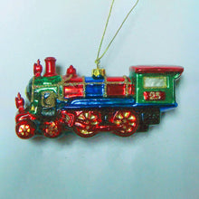 Load image into Gallery viewer, Train Glass Christmas Ornament