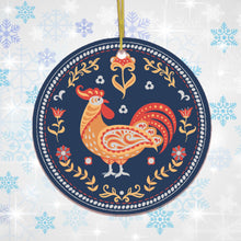 Load image into Gallery viewer, Scandinavian Folk Rooster Ornament