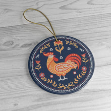 Load image into Gallery viewer, Scandinavian Folk Rooster Ornament