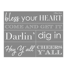 Load image into Gallery viewer, Southern Sayings - Mesh Stencil 8.5 x 11
